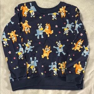 Navy Sweatshirt Bluey and Bingo EUC